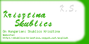 krisztina skublics business card